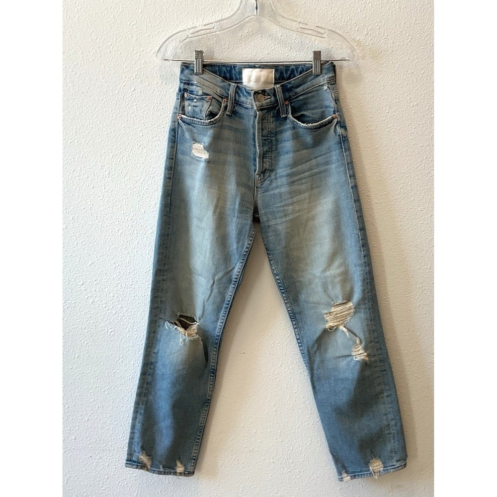 Mother Superior Light Wash Jeans Distressed Women's Size 25 Straight‎ Leg